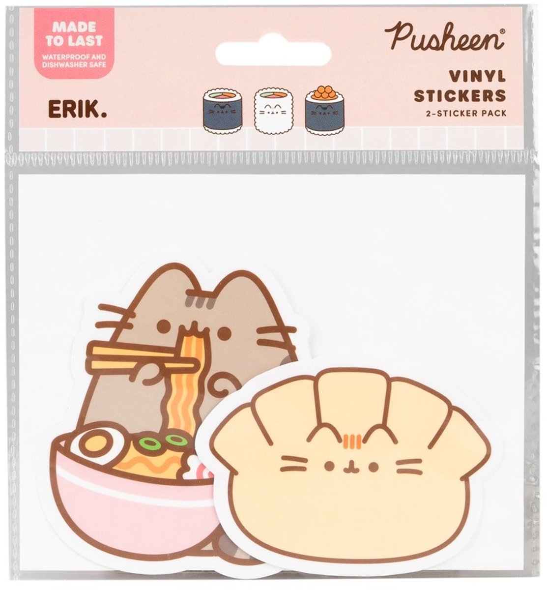 Grupo Erik Pusheen - Pack Of 2 Sushi Roll Vinyl 6 Sticker Set - Multicolours