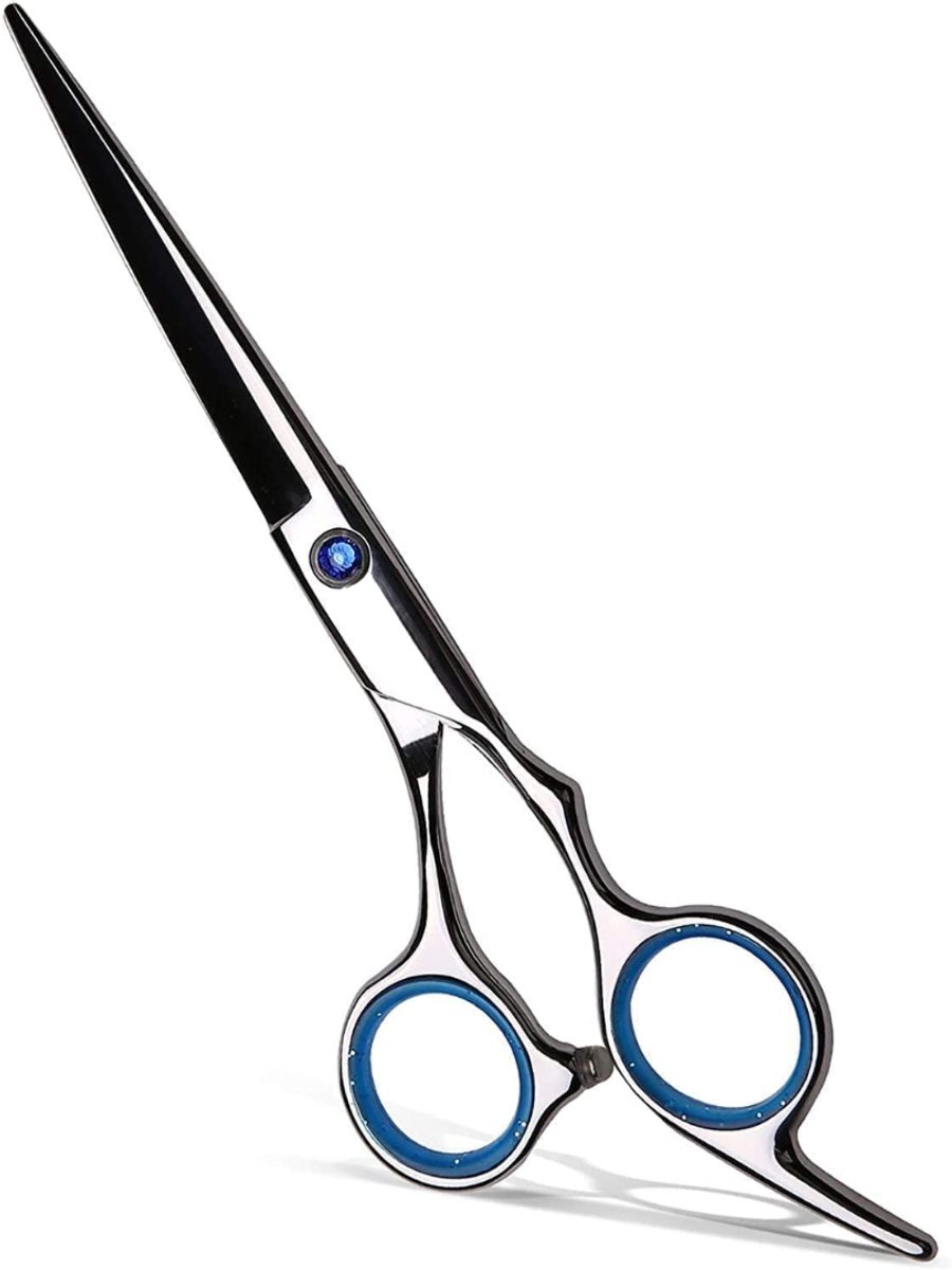 REN® Kappersset - Kappersmantel - Kappersset Speelgoed - Platte schaar tand schaar - voor mannen en vrouwen-Blauw-17 cm x 7 cm x 8 cm