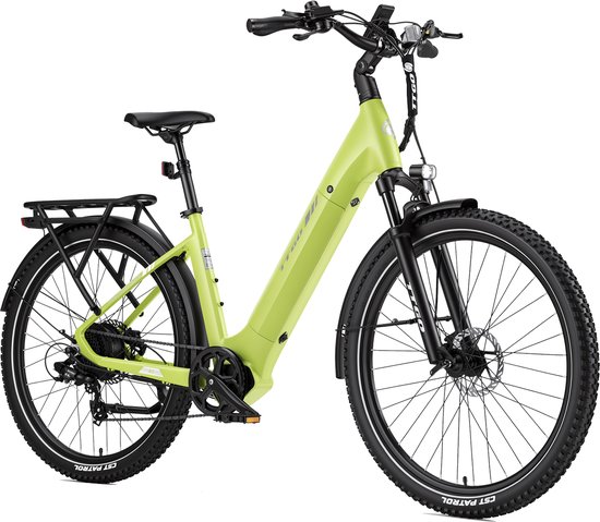 TTGO Z3 Elektrische Fiets - 48V 15Ah Accu (720Wh) - Achterwielmotor - Actieradius tot 130 km - 27.5×2.4 Inch Banden - LCD Display - Shimano 7 Versnellingen - Hydraulische Schijfremmen - Stadsfiets - Max. Belastbaar 125 kg - Appelgroen van TTGO — afbeelding 2