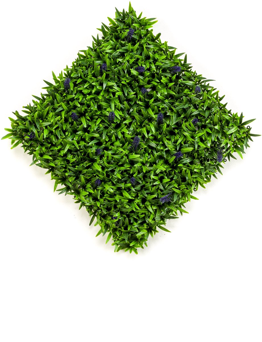 Emerald Kunst Plantenwand Lavendel UV 50x50cm - Kunstplant voor binnen Groen