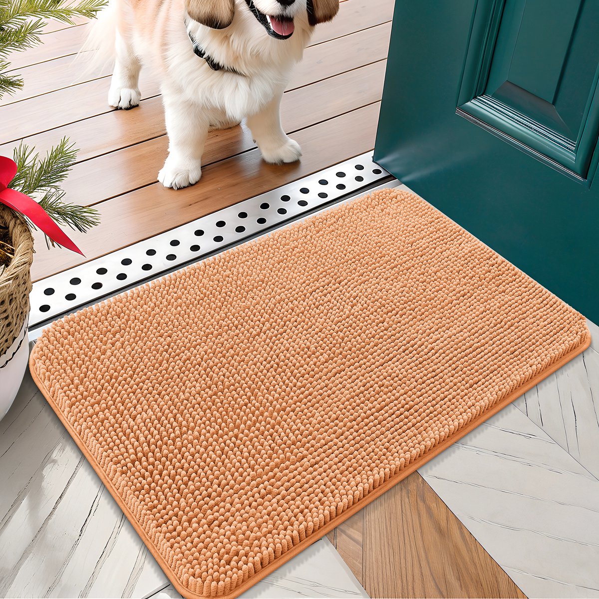 Olanly - Deurmat - Binnen deurmat - Waterabsorberend en antislip - 41x61cm - Oranje