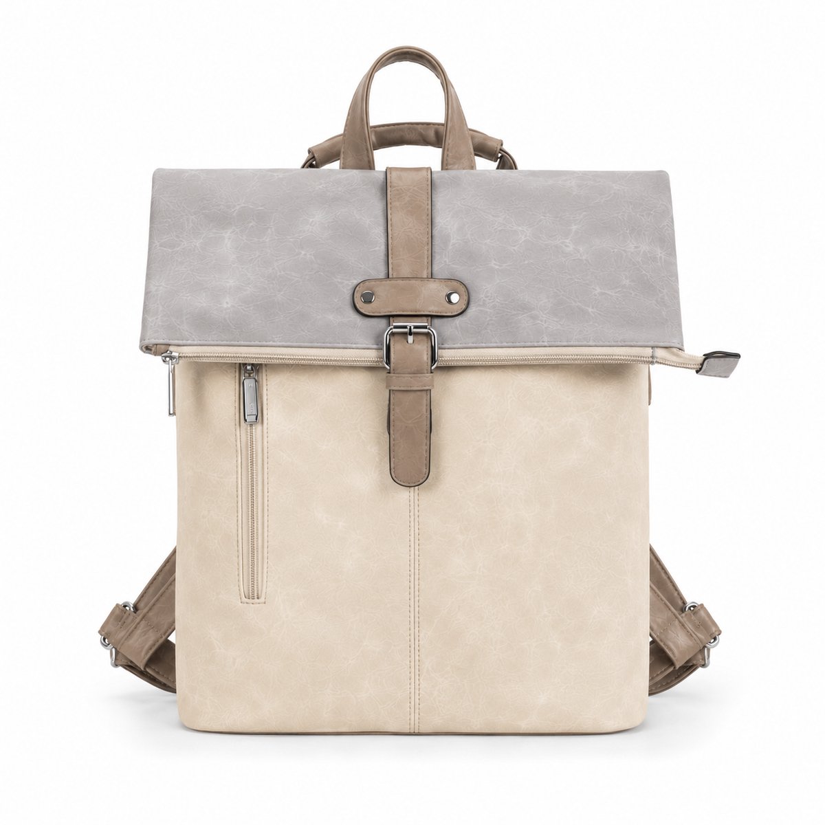 THL Design - Dames Rugzak - Schoudertas / Rugtas 2 in 1 - Beige Multi