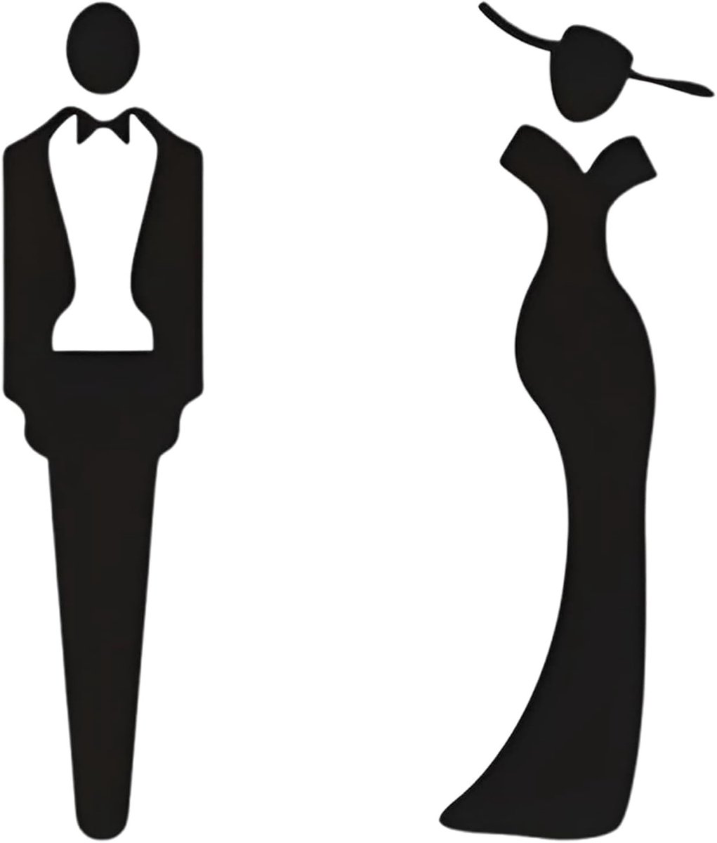 Toiletpaneel voor Mannen en Vrouwen - Zelfklevend Deurbord voor Toiletten, Antiverval voor Hotels en Winkels