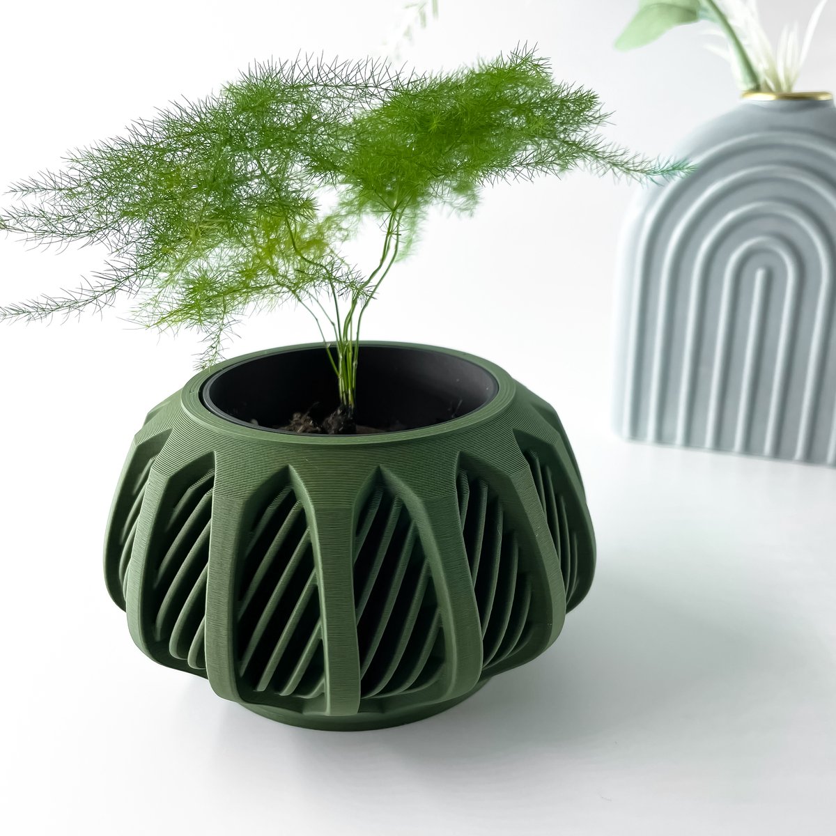 Skushy Mirex Bloempot - Moderne Designpot voor Kamerplanten - Sculpturale Plantenpot voor Woonkamer en Kantoor - Premium Woondecoratie