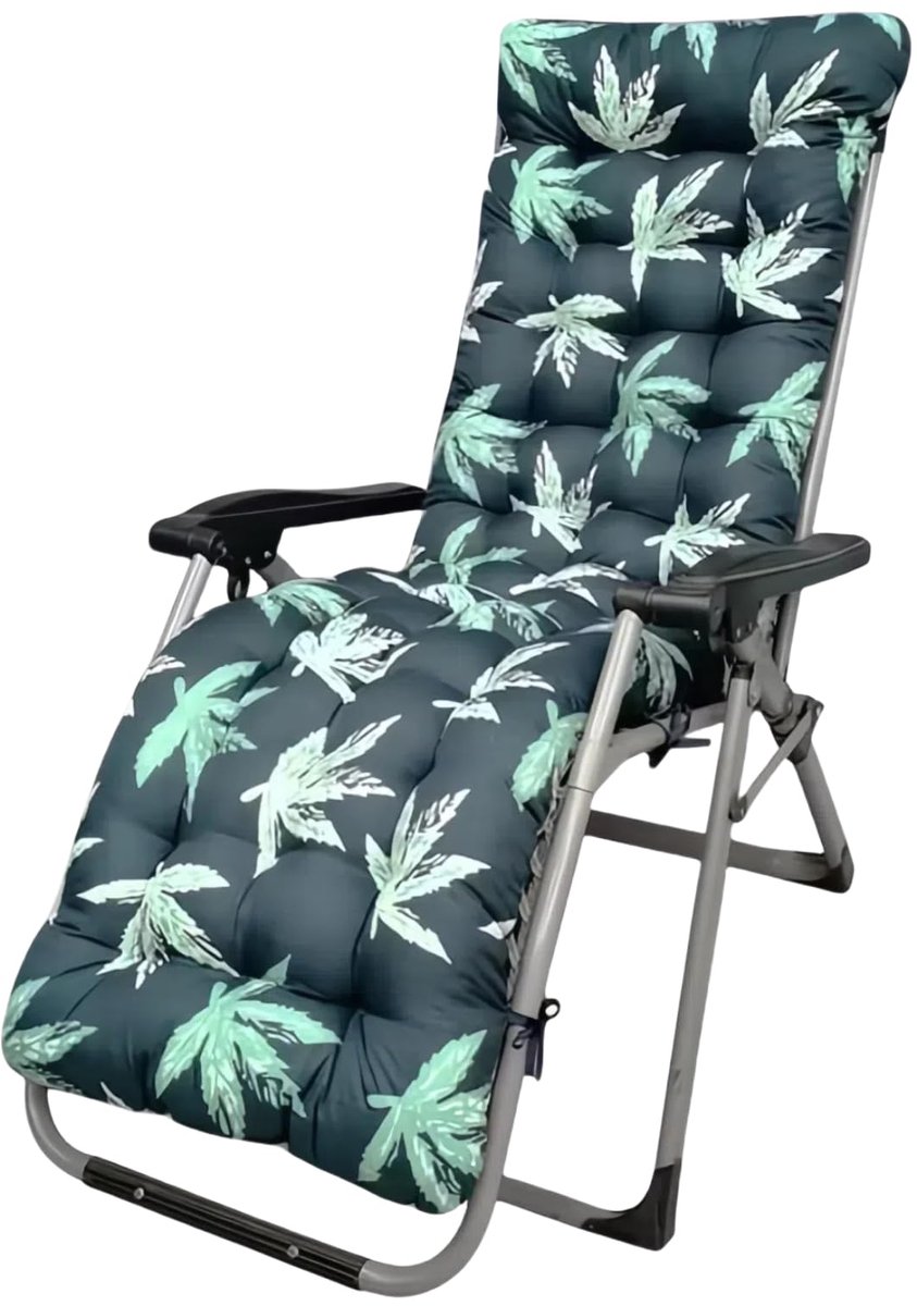 SnelShoppen - Kussens voor Ligstoel 170x53 cm - Antislip Schommelstoelkussen met 6 Banden - Tuinligstoel Kussens voor Buiten, Strand, Veranda, Patio,