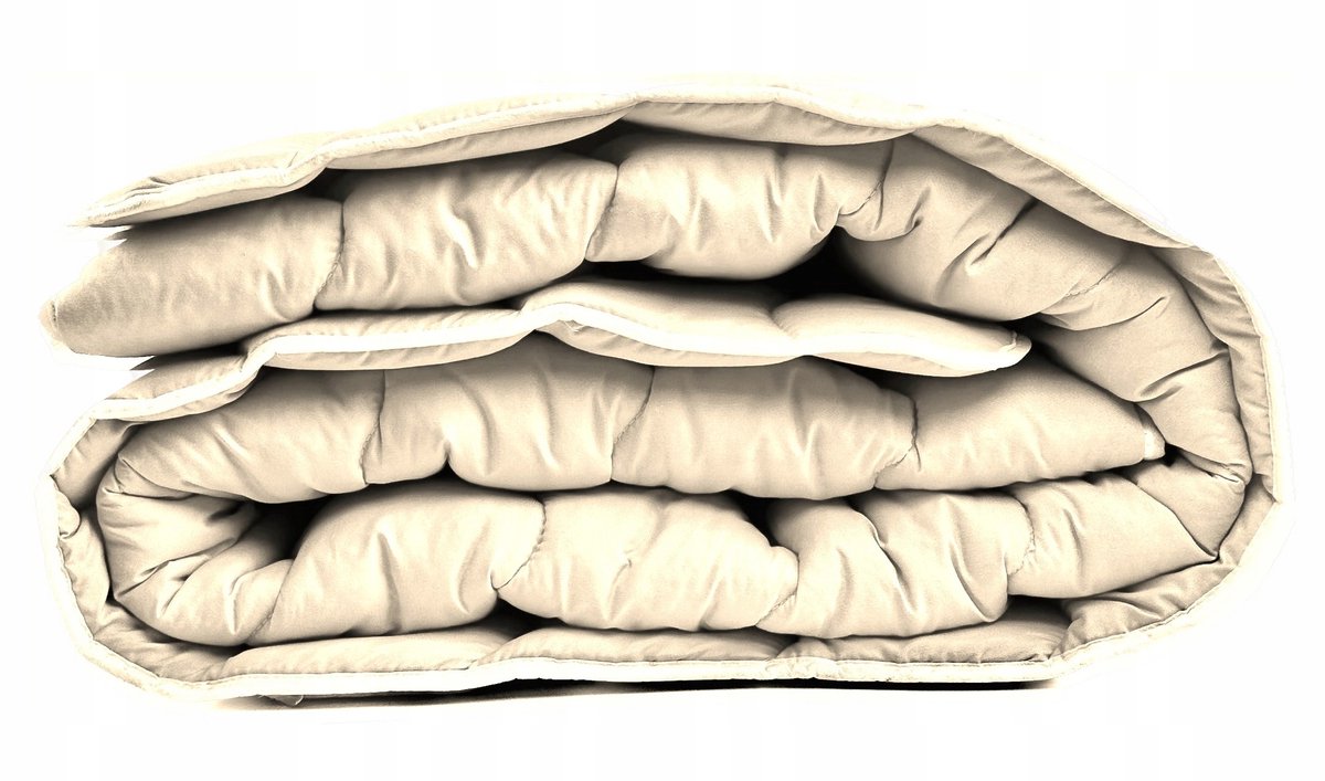 KONEY - Winterdekbed 140 x 200 cm - schapenwol - Ecru - 500 g/m²