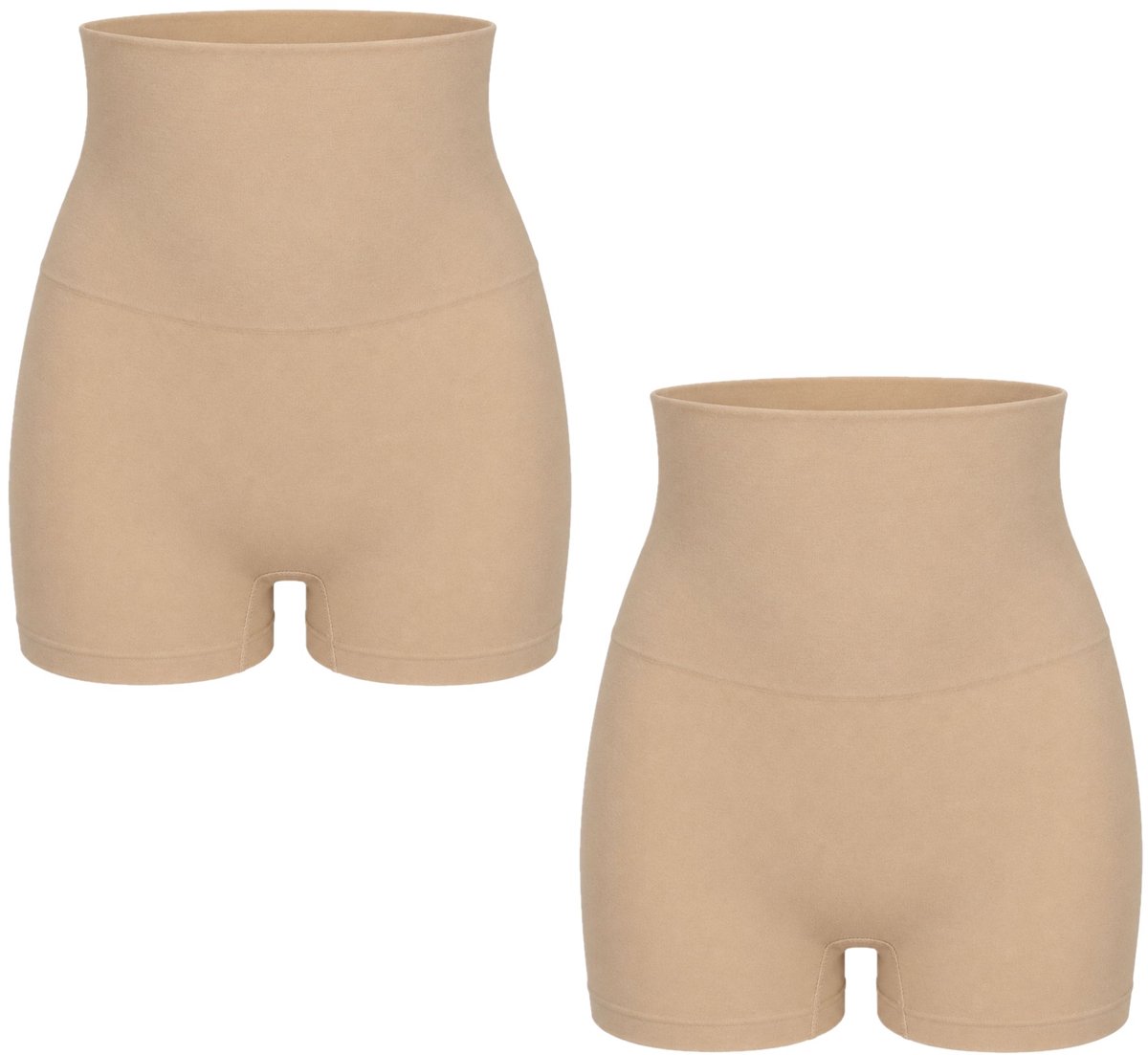 J&C 2-pack Corrigerende Dames Short Hoog Model – Shapewear Short met Hoge Taille – Sterk Corrigerend – Microfiber – Huid – Maat L/XL
