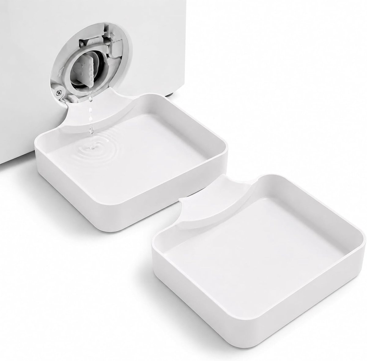 2 stuks - Afvoerbak voor wasmachine - 17,8 ×17,8cm - 3D-geprinte waterdichte bak - Lekbak wasmachine - Wateropvang - Afvoer - Wasmachine Wateropvangbak - Opvangbak tegen lekkage - universele opvangbak voor filterreiniging
