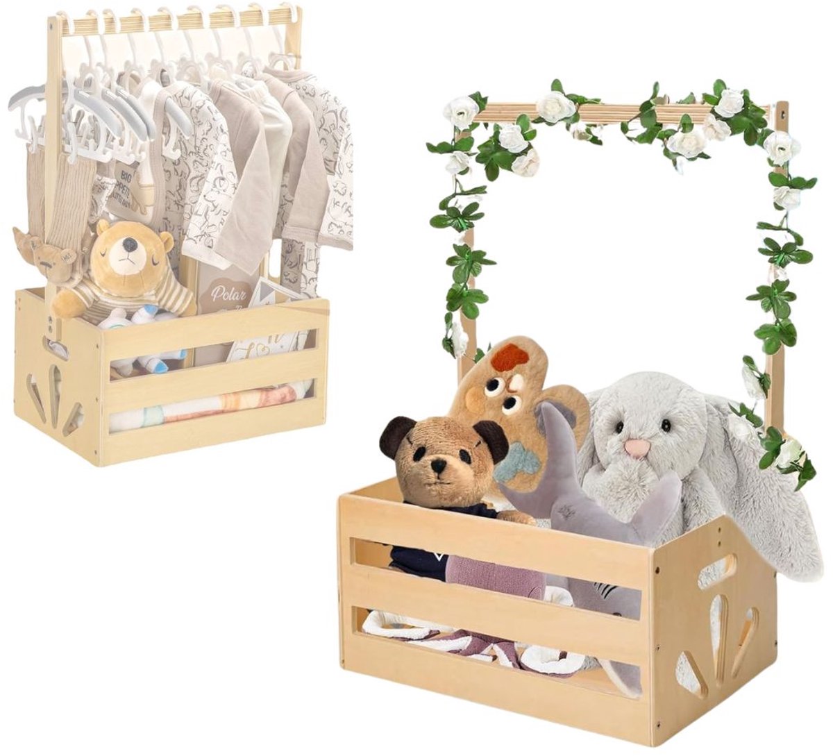Kraammand - Geboortemand - Kraamcadeau Meisje - Bruin