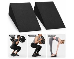 FSW-Products Squat Wedge Blokken - Set van 2 - Hielverhogers voor Squats, Stretching & Mobiliteit - Anti-Slip - Zwart