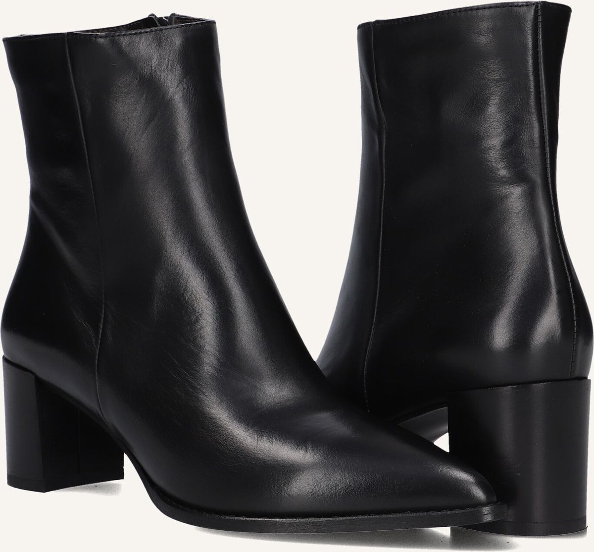 Notre-V 35239 Enkellaarsjes - Enkelboots met rits - Dames - Zwart - Maat 39