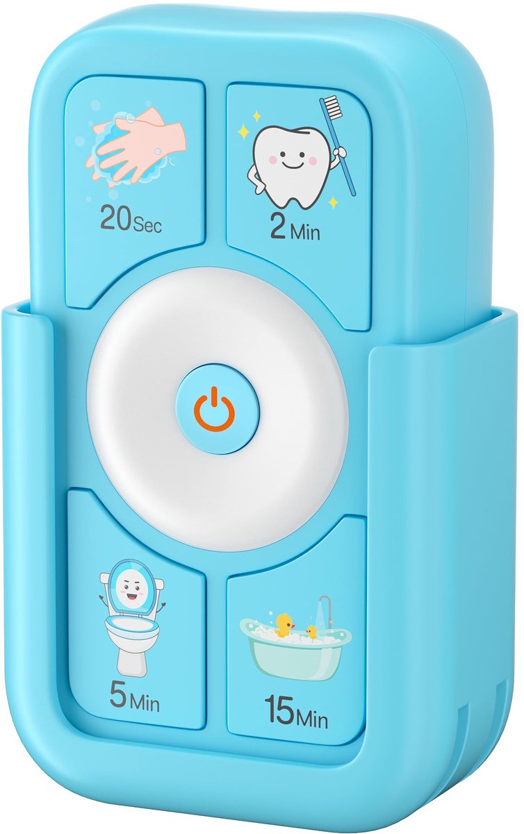 SnelShoppen - Timer voor Kinderen Tanden Poetsen, Handen Wassen, Toilet, Douche - 2 Min. Tanden Poetsen, 20 Sec. Handen Wassen, 5 Min. Toilet, 15 Min.