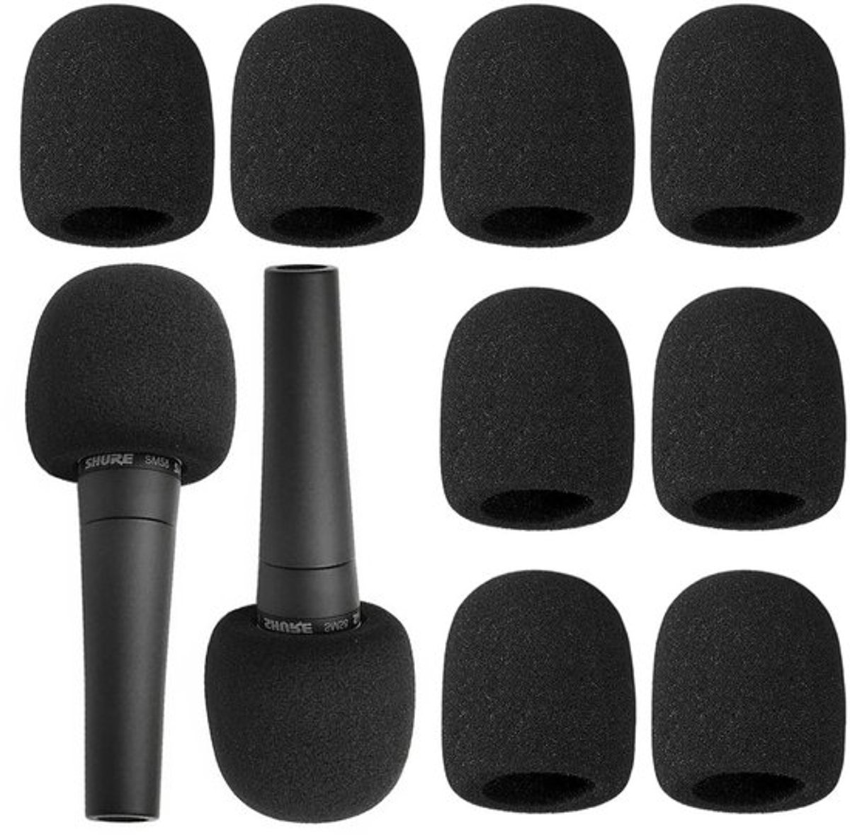 Microfoonspons 8 stuks - Schuimrubberen Afdekkingen - Popfilter - Winddicht - Wasbaar - Hygiënisch 7 x 6 cm