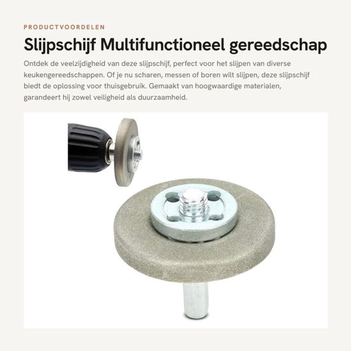 Slijpschijf hoge hardheid - Multifunctioneel - Slijpsteen voor messen - Slijpgereedschap - Diamant - Roestvrij staal - Diameter 5,6 cm