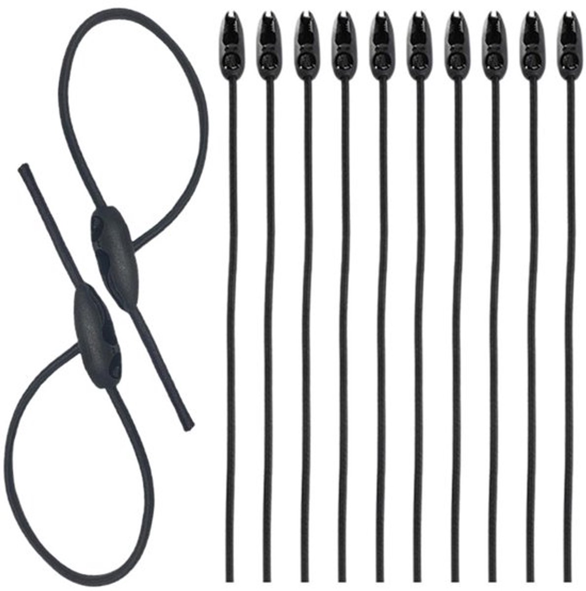 Bagagespanners 50 cm - 10 stuks - Elastisch - Spanbanden - Waarschuwingsborden - Duurzaam latex/polypropyleen - Spanband
