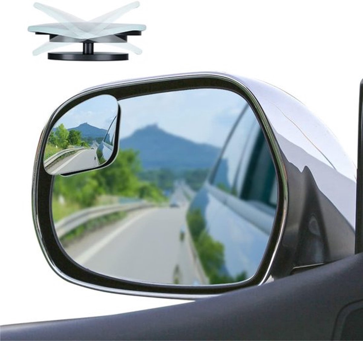 Thijox - Dodehoekspiegel 2 Stuks HD-glas Convex Verstelbare Hoek 5 cm voor SUV Vrachtwagen Voertuig Veiligheid Dode Hoek Vergroten