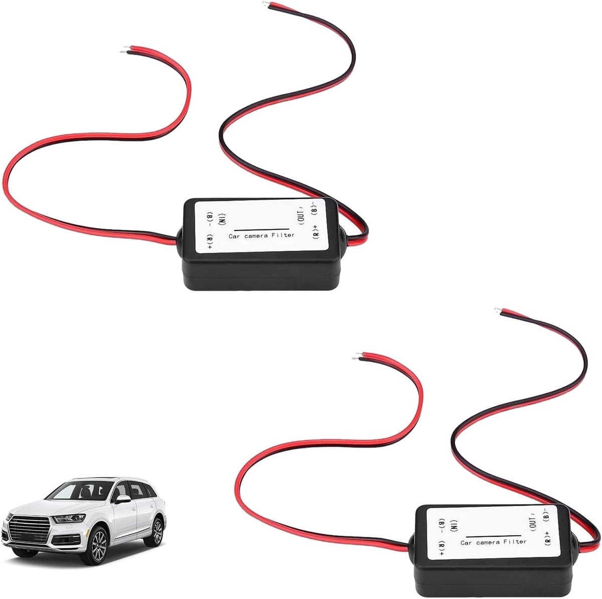 Set van 2 Achtercamera Filters voor 12 V DC, Vermindering van Signaalinterferentie, Eenvoudige Installatie en Betrouwbare Beeldstabilisatie