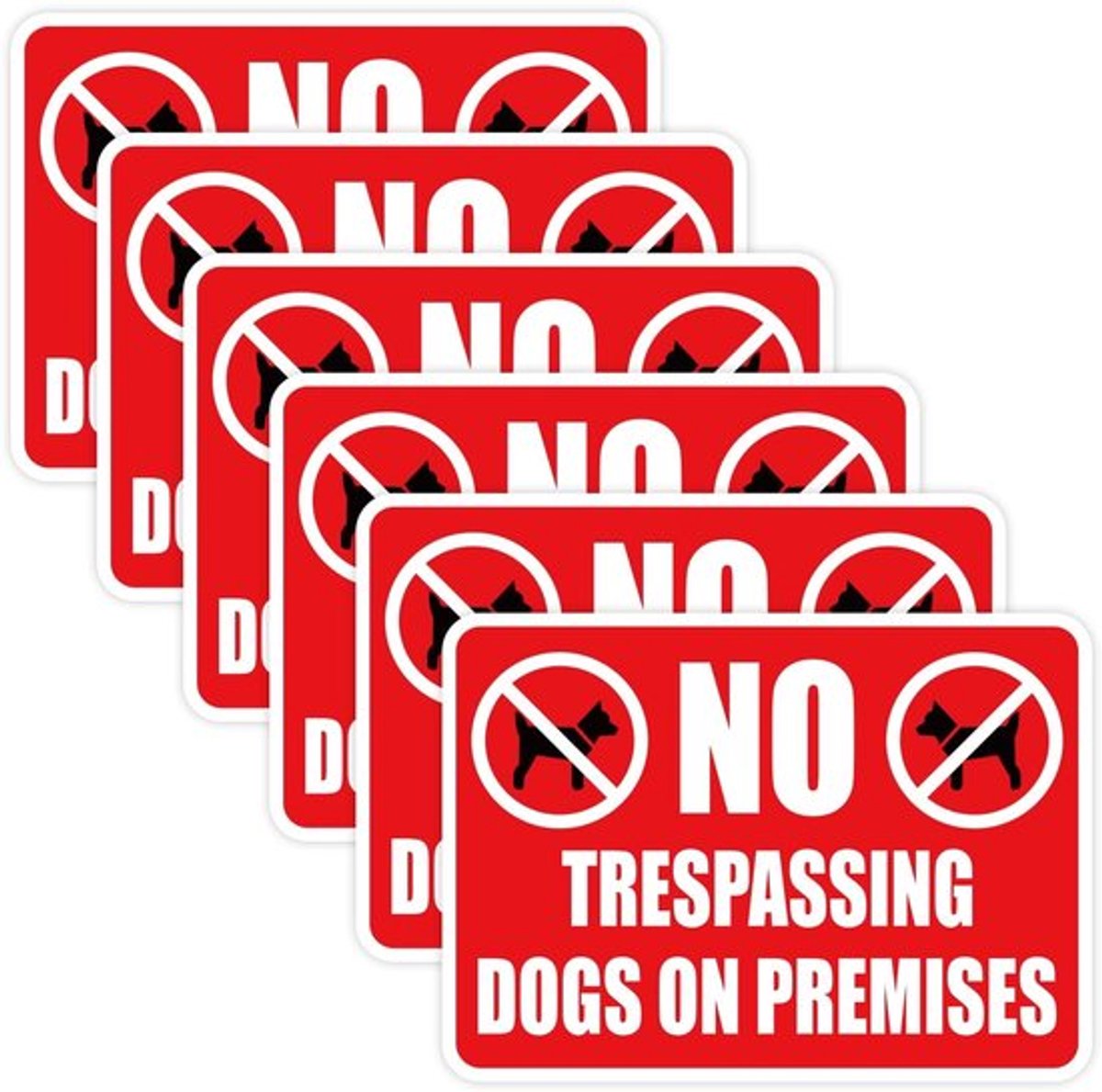 Verboden Toegang Bord Waterdicht - Waarschuwingsbord Hond - Verboden Toegang Sticker - 6 Stuks - 18x13cm - Geschikt voor Binnen/Buiten