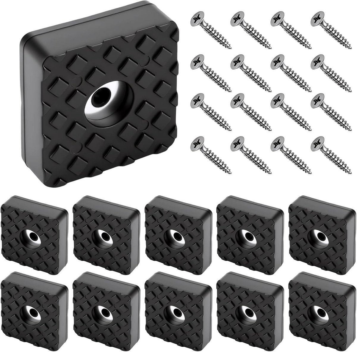 24 stuks antislip meubelpoten, vierkante rubberen voetjes voor meubels, stoelen en elektronica, 30 x 10 mm