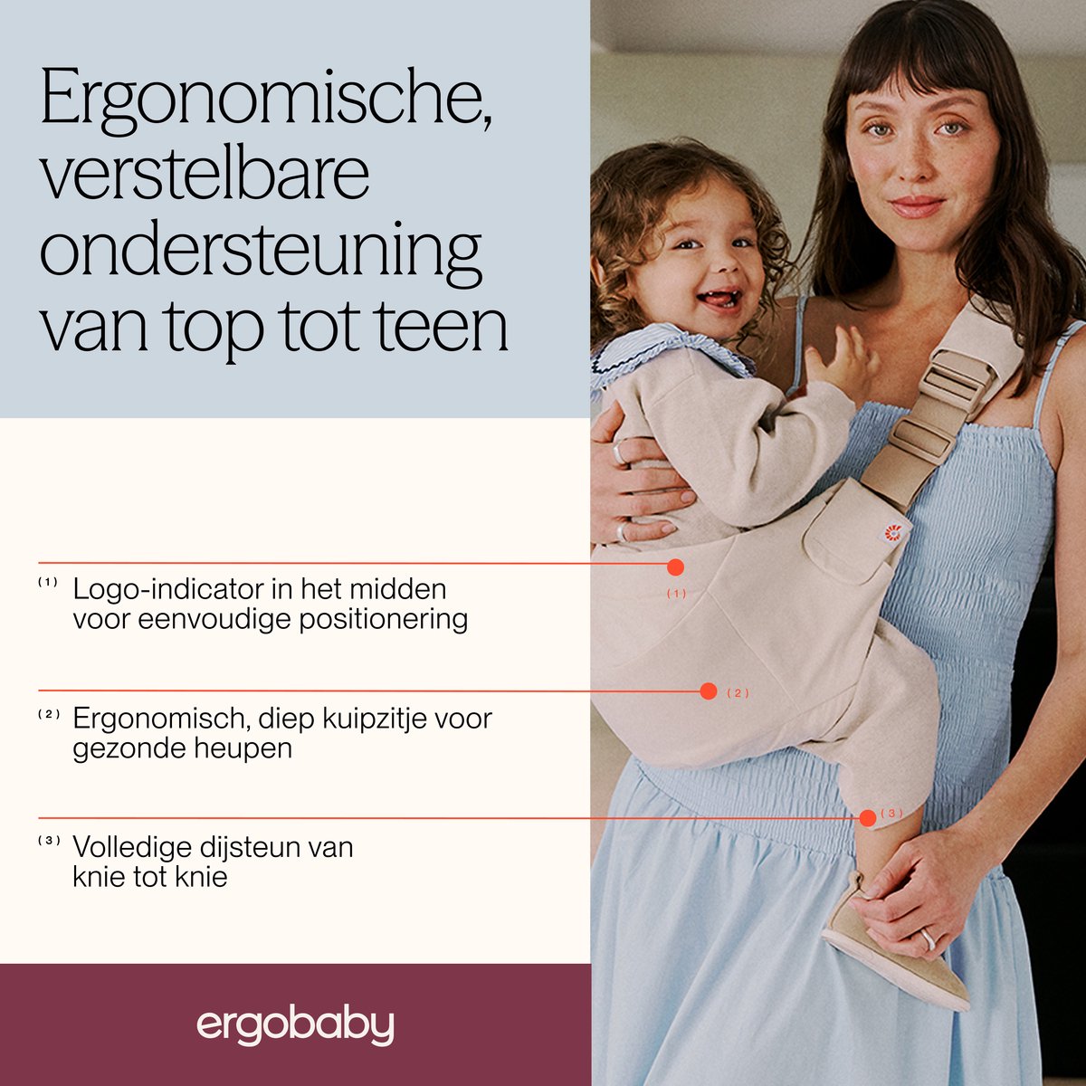 Ergobaby Upsie Sling Draagzak - Pearl Grey – foto 2