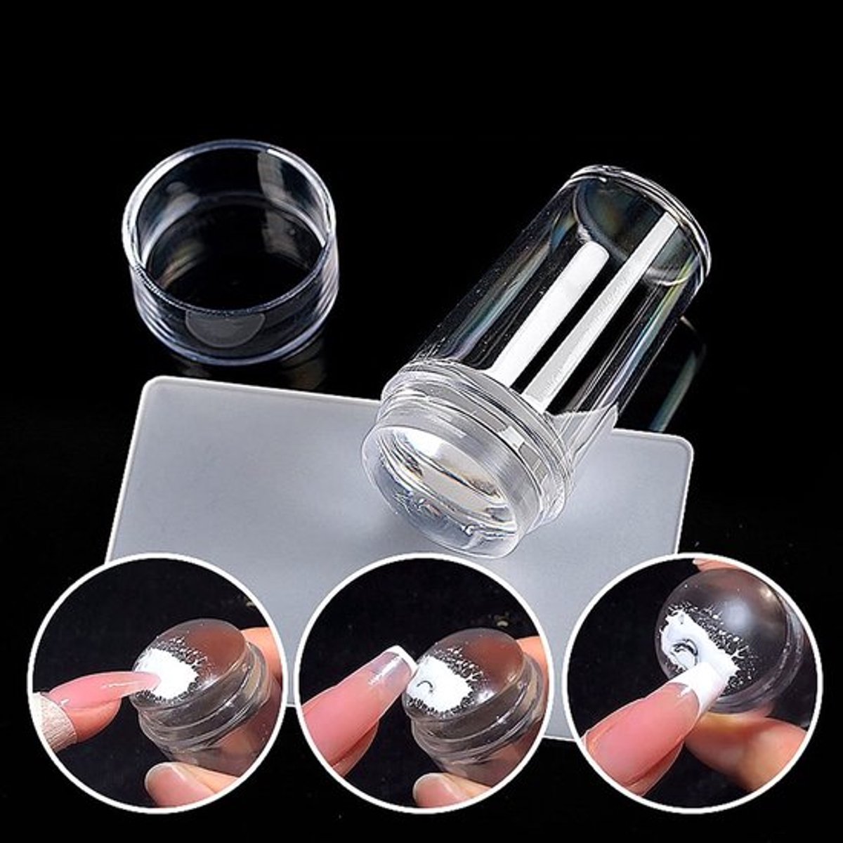 Nagelstempel Siliconen - Nagelstempelplaat Transparant - Nail Art Stempel - Franse Nagels - DIY Manicuregereedschap - Precisie Motieven - Nailartstempel
