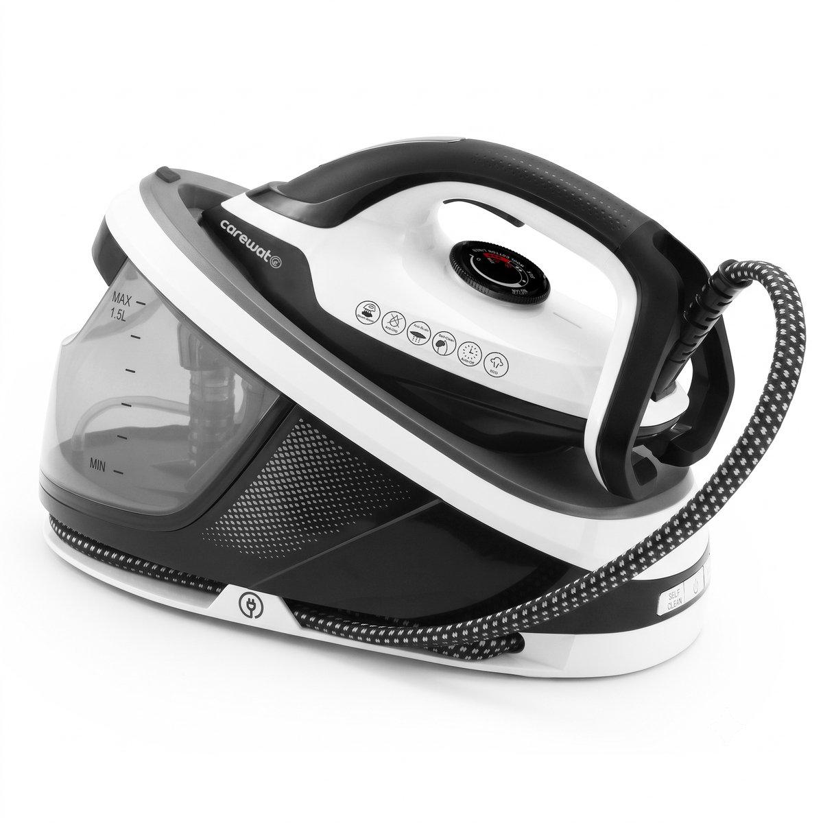 Carewat Stoomstrijkijzer met Stoomgenerator - Wit - 2200W - 1.5L Uitneembare Watertank - 100 g/min Stoomproductie - Keramische Zoolplaat - 3.0 Bar Stoomdruk - Anti-Oververhitting - Geschikt voor alle stoffen