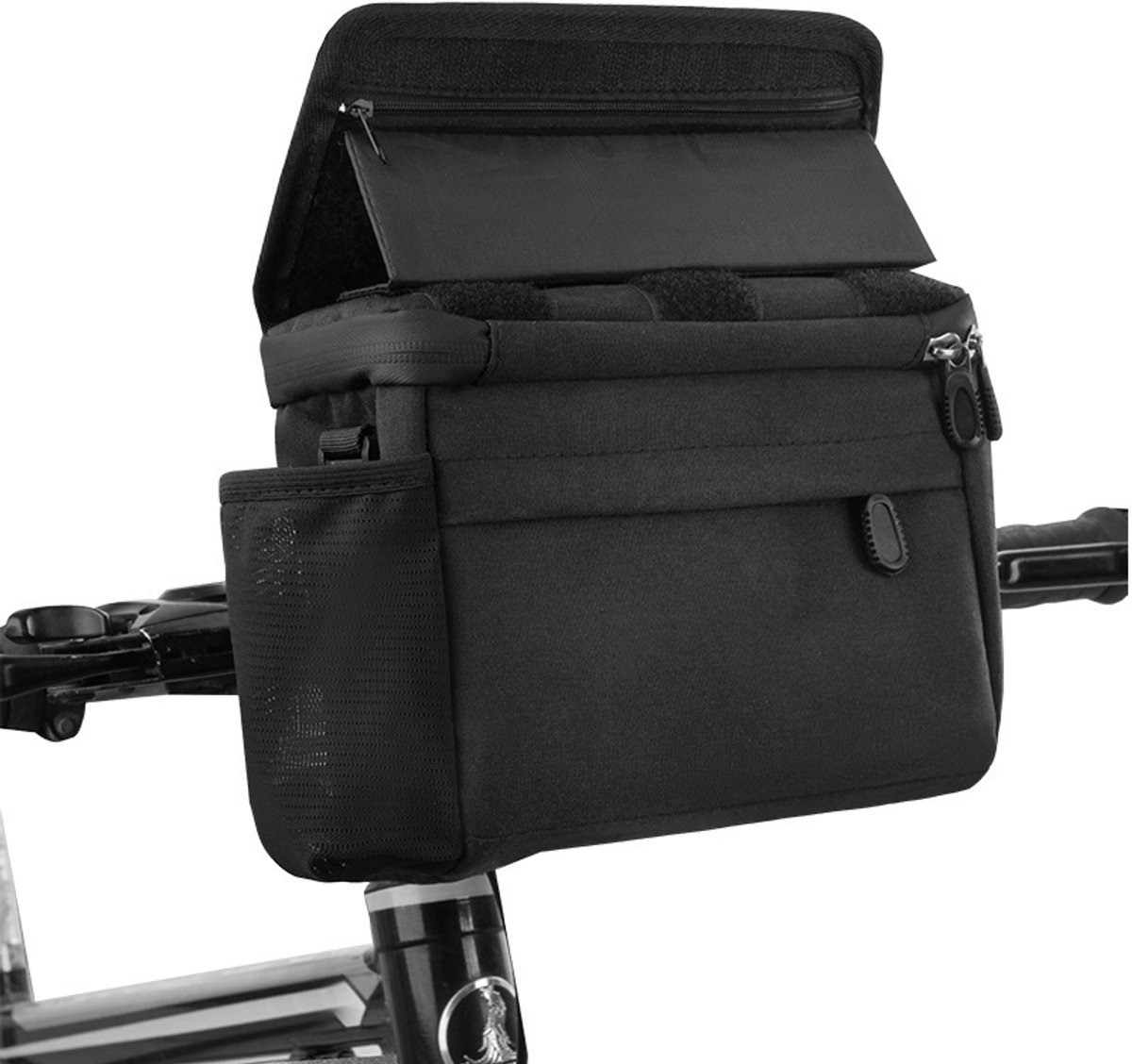 VHV-Fiets Bovenbuistas - Waterdichte Fietstas voor Frame en Multifunctionele Reistas met Telefoonhouder voor Outdoor en Woon-werkverkeer - Zwart
