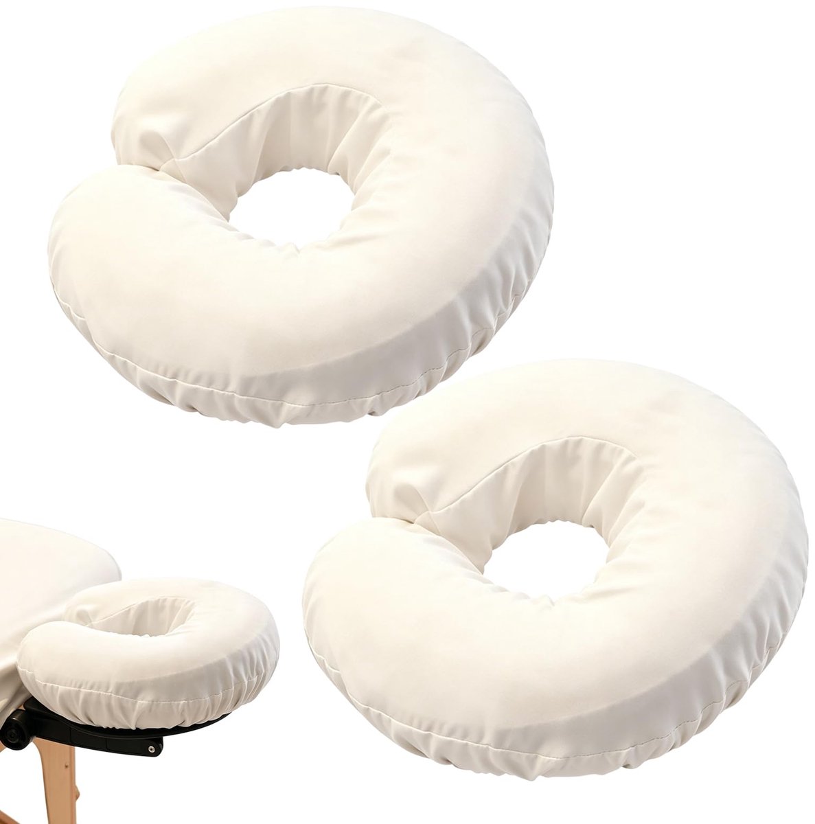 SnelShoppen - Set van 2 wasbare hoofdsteunhoezen voor massagetafels - Massageaccessoires - Compatibel met esthetische en therapeutische hoofdsteunen -