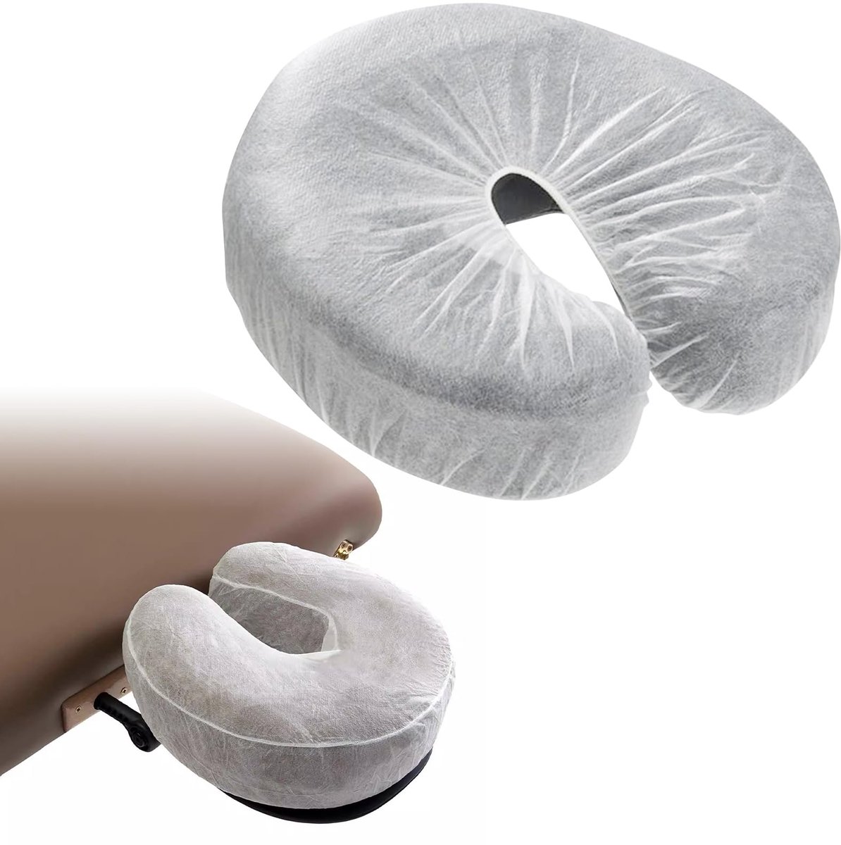 SnelShoppen - 100 Stuks Neussleufdoeken voor Massagestoel, Gezichtskussens, Hoofdsteunhoezen, Massagestoel Accessoires, Spa, Wellness, Hygiënisch, Uni