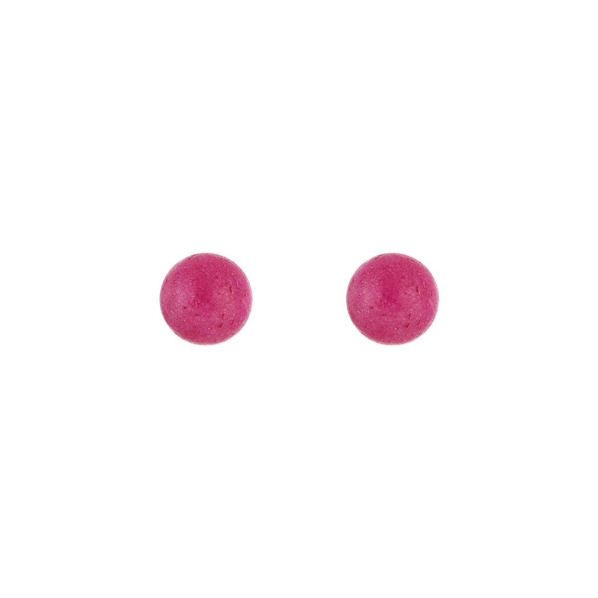 Stainless Steel Bead Stud Earrings – Luxe Minimalistische Kraal Oorknopjes – RVS - Fushia