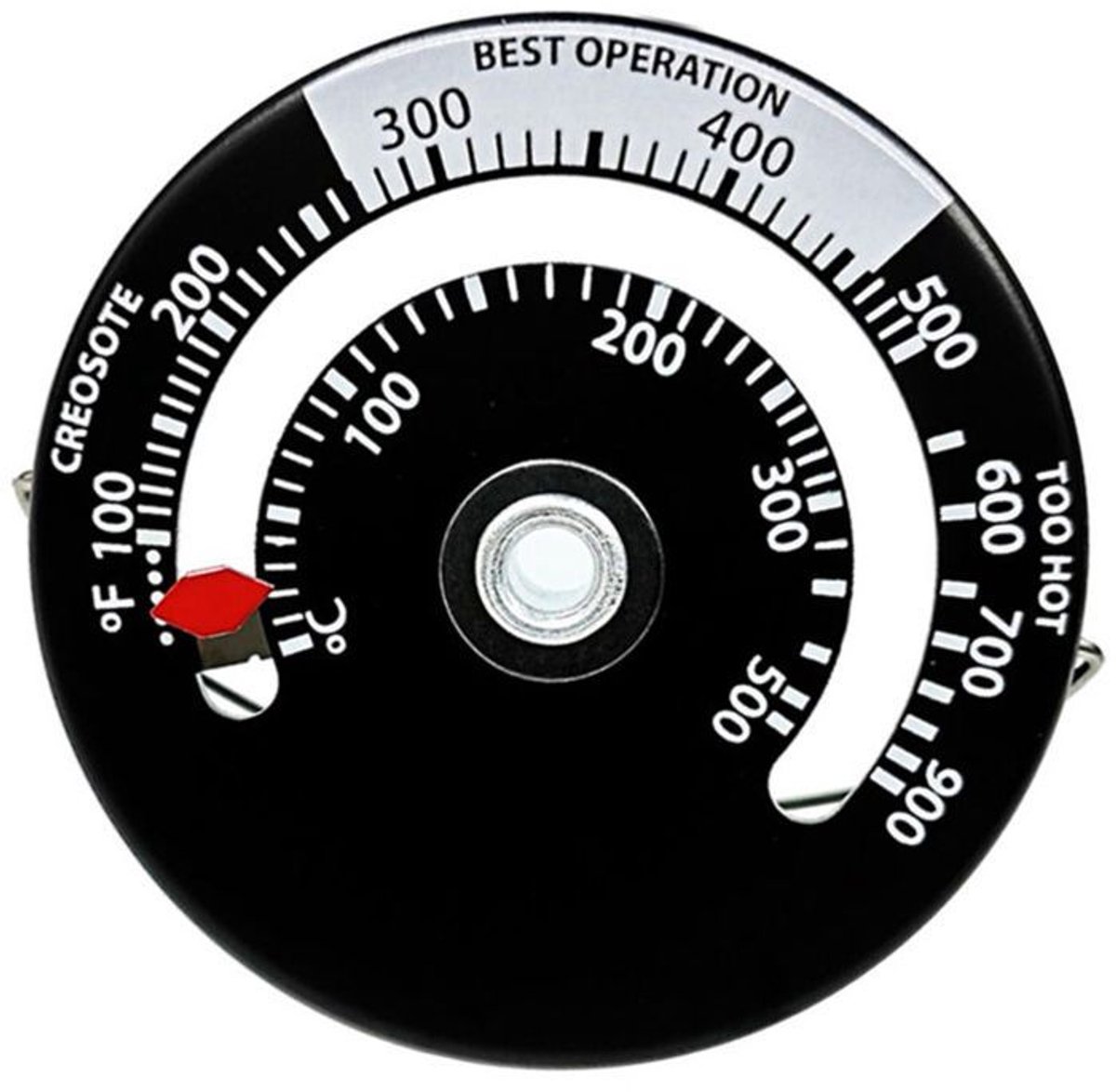 Magnetische thermometer Geschikt voor houtkachels met sondes, houtkachelthermometer met ventilator, huishoudthermometer.
