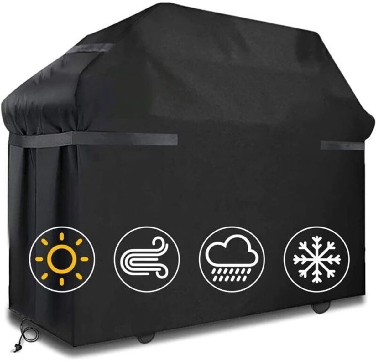 Waterdichte, winddichte en scheurvaste barbecuehoes met riemen en opbergtas (145 x 61 x 117 cm)