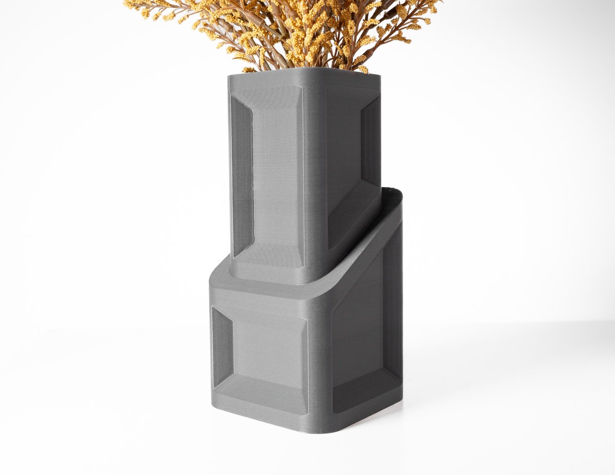 Skushy Vaas Cano - Geschikt voor Bouwbloemen - Japandi Designvaas voor Droogbloemen en Kunstbloemen - Sculpturale Decoratieve Vaas - Moderne Woondecoratie
