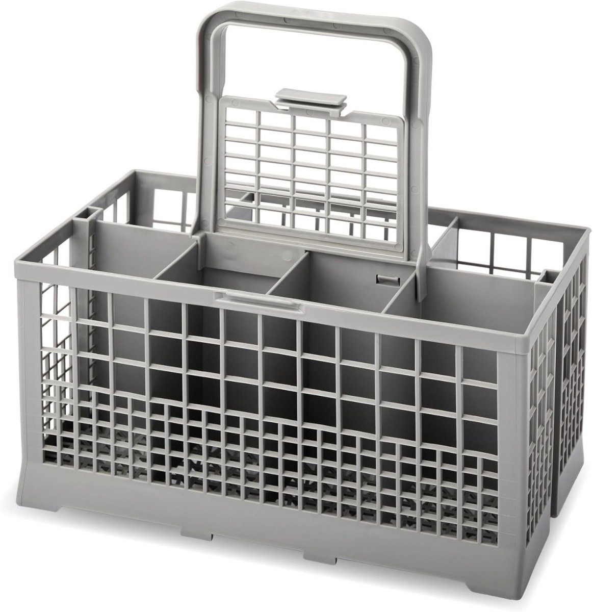 GELLDG Bestekmand voor vaatwasser – Geschikt voor de meeste standaard vaatwassers – Voorzien van een afneembare handgreep en een scharnierend deksel van gaas – 24 x 14 x 24 cm – Grijs