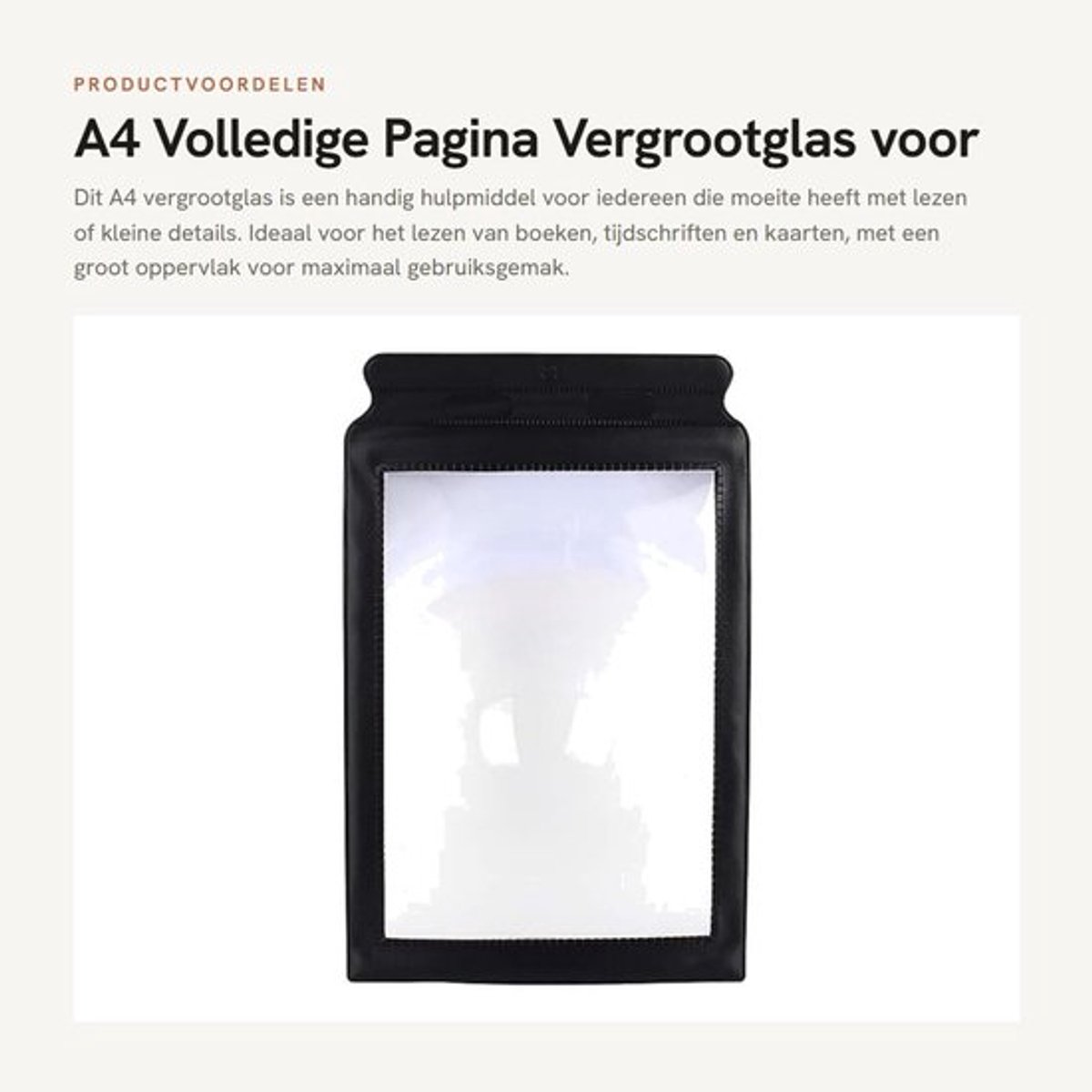 Vergrootglas Groot - Vergrootglas voor Volwassenen - Vergrootglas met Verlichting - Vergrootblad PVC - Flexibel Plastic - 30,5 x 19,5 cm