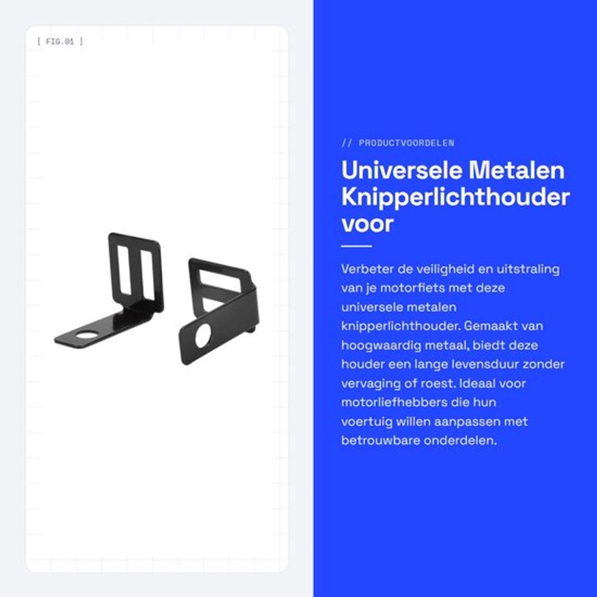 Knipperlichtbeugel Universeel - Metalen Knipperlichthouder - Motorlamp Houder - Zwart - Duurzaam - Lichtgewicht - Motorcycle Lamp Bracket