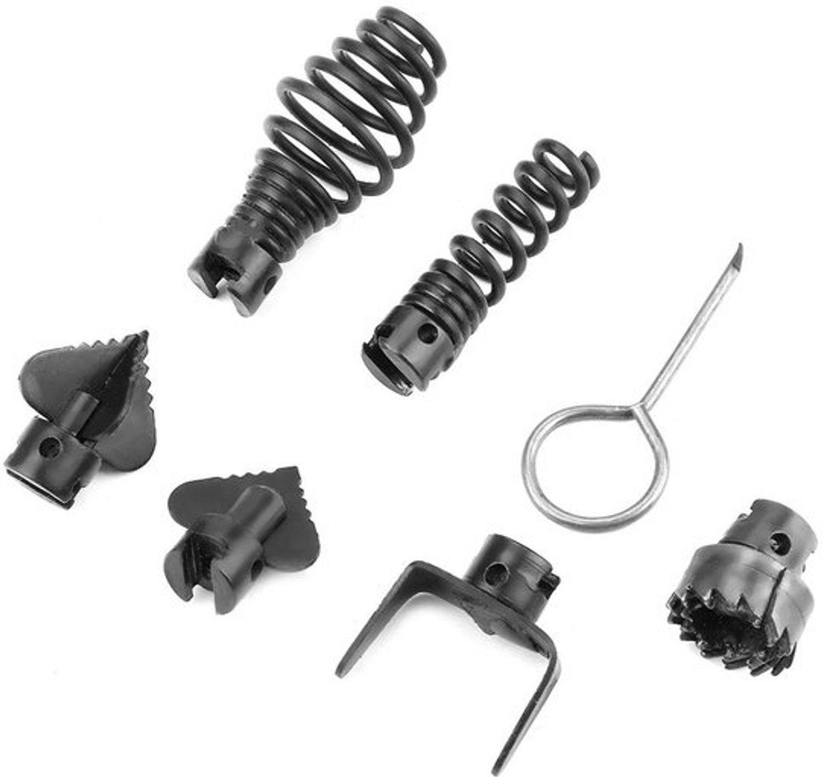 Afvoerreiniger Complete Set - 7-delige Snijkop - Manganese Staal - 16 mm Collet Diameter - Geschikt voor Dredger - Lichtgewicht 220g - Afvoerbuisreiniger