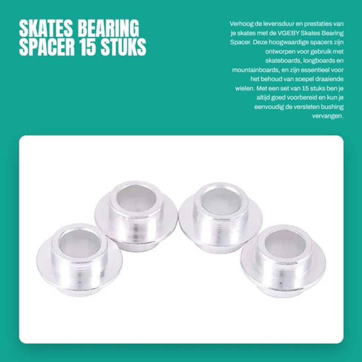 Lager - 15 Stuks - Hoogwaardig Roestvrij Staal - Duurzaam - Roller Schoen - Onderdeel voor Skateboard/Longboard - Skateboardlagers