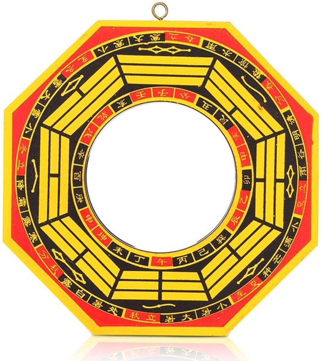 Bagua Spiegel Traditioneel - Feng Shui Decoratie - Geluksbaguaspiegel - Beschermend Orname