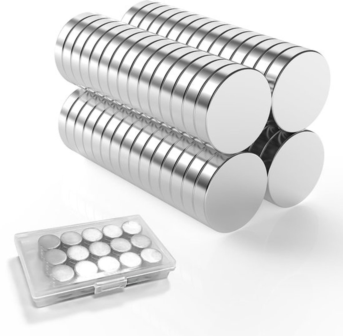 Neodymium Magneten 60 Stuks - 10 x 2 mm - Sterke Mini-Magneten - Magneten voor Magneetbord - Magneten voor Prikbord - Robuust en Corrosiebestendig