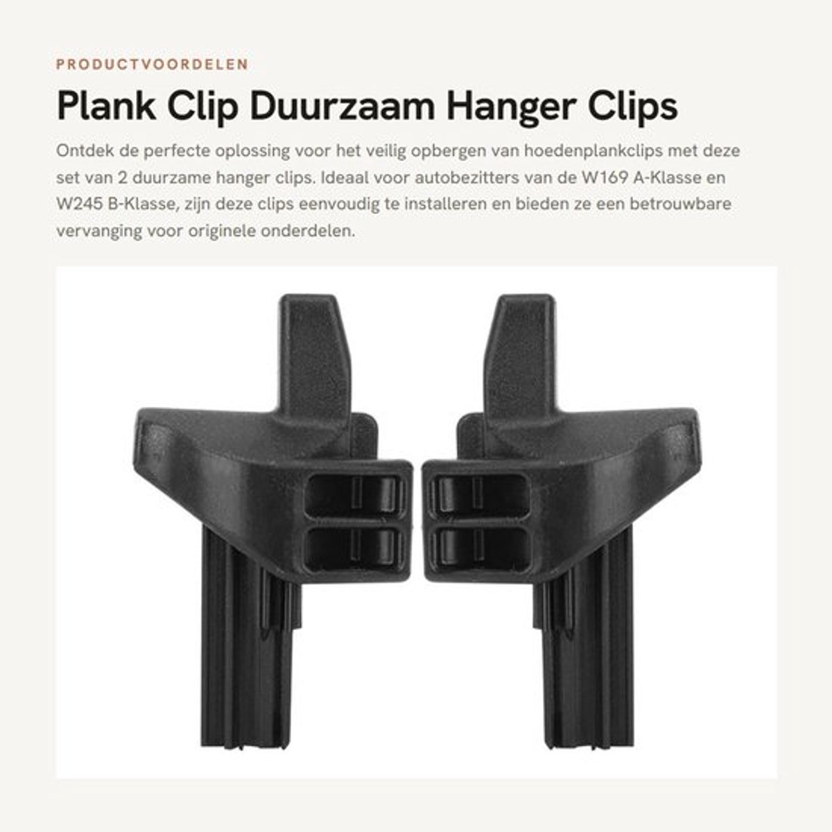 Plankclip Duurzaam - Pakketplank Clip - Past voor W169 A-Klasse 2010-2012 - Past voor W245 B-Klasse 2008-2011 - Kunststof - Zwart - Hoedenplankclip