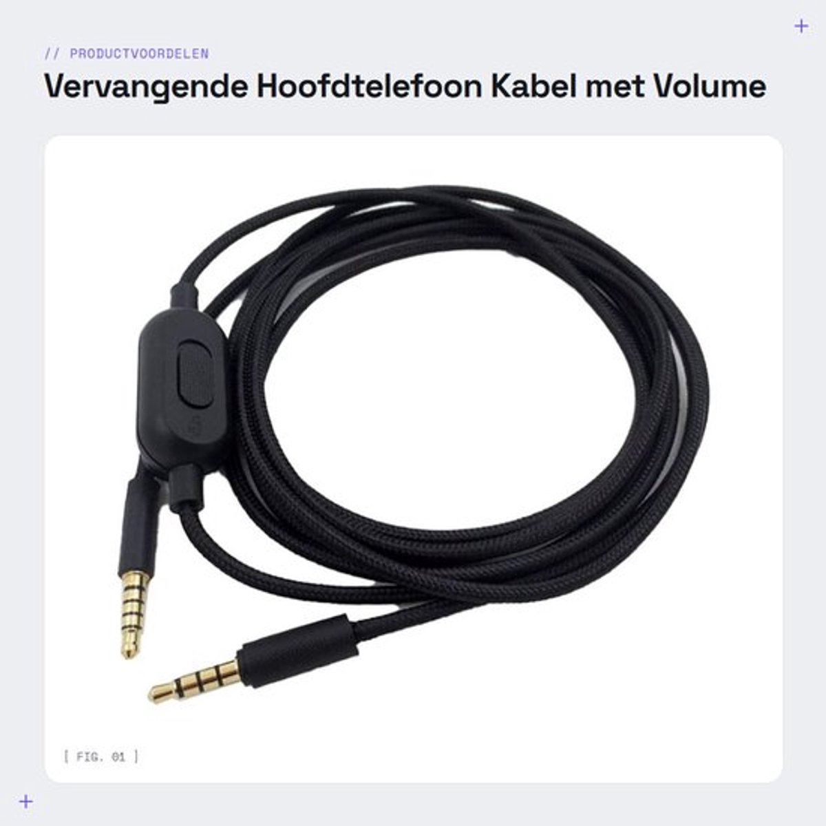 Vervangende Hoofdtelefoon Kabel met Volume Controle