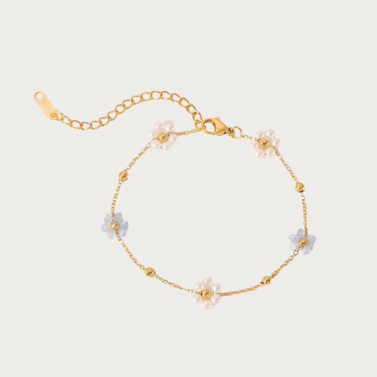 Miranda - Enkelband - Stainless Steel - Lightblue - -