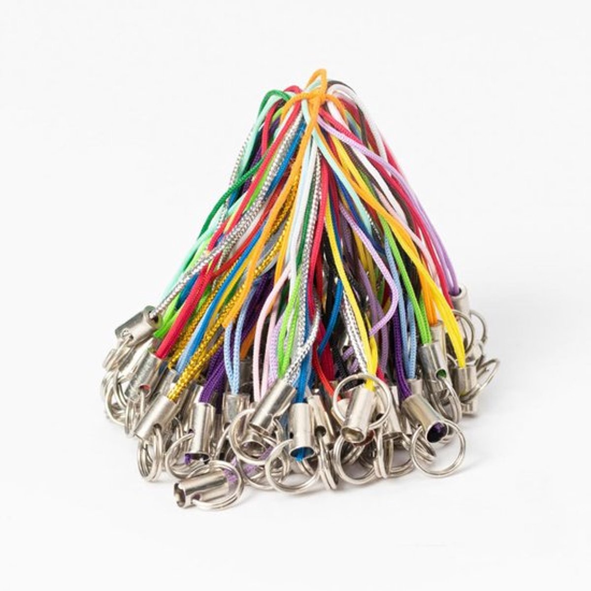 100 Stuks Mobiele Telefoonkoorden - Sleutelhangers - Karabijnhaak - Meerdere Kleuren - Telefoonhanger - Geschikt voor Sleutels en Mobiele...