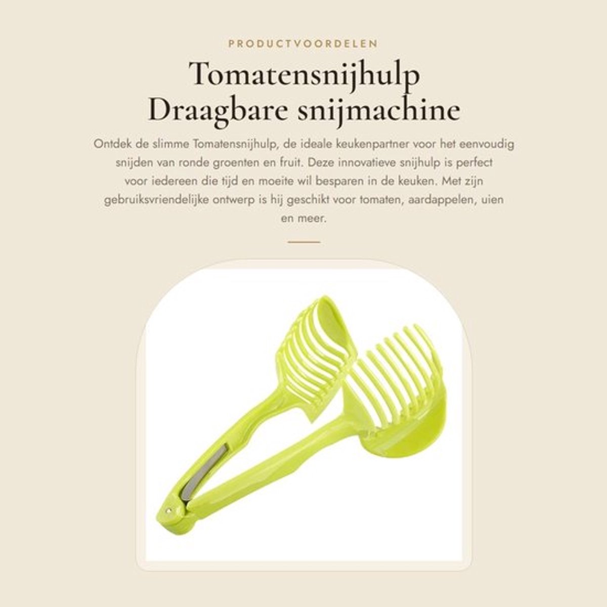 Tomatensnijhulp Draagbaar - Groentesnijder - Uiensnijder - Aardappelsnijder - Milieuvriendelijk Polypropyleen - Innovatief Ontwerp - Snijmachine