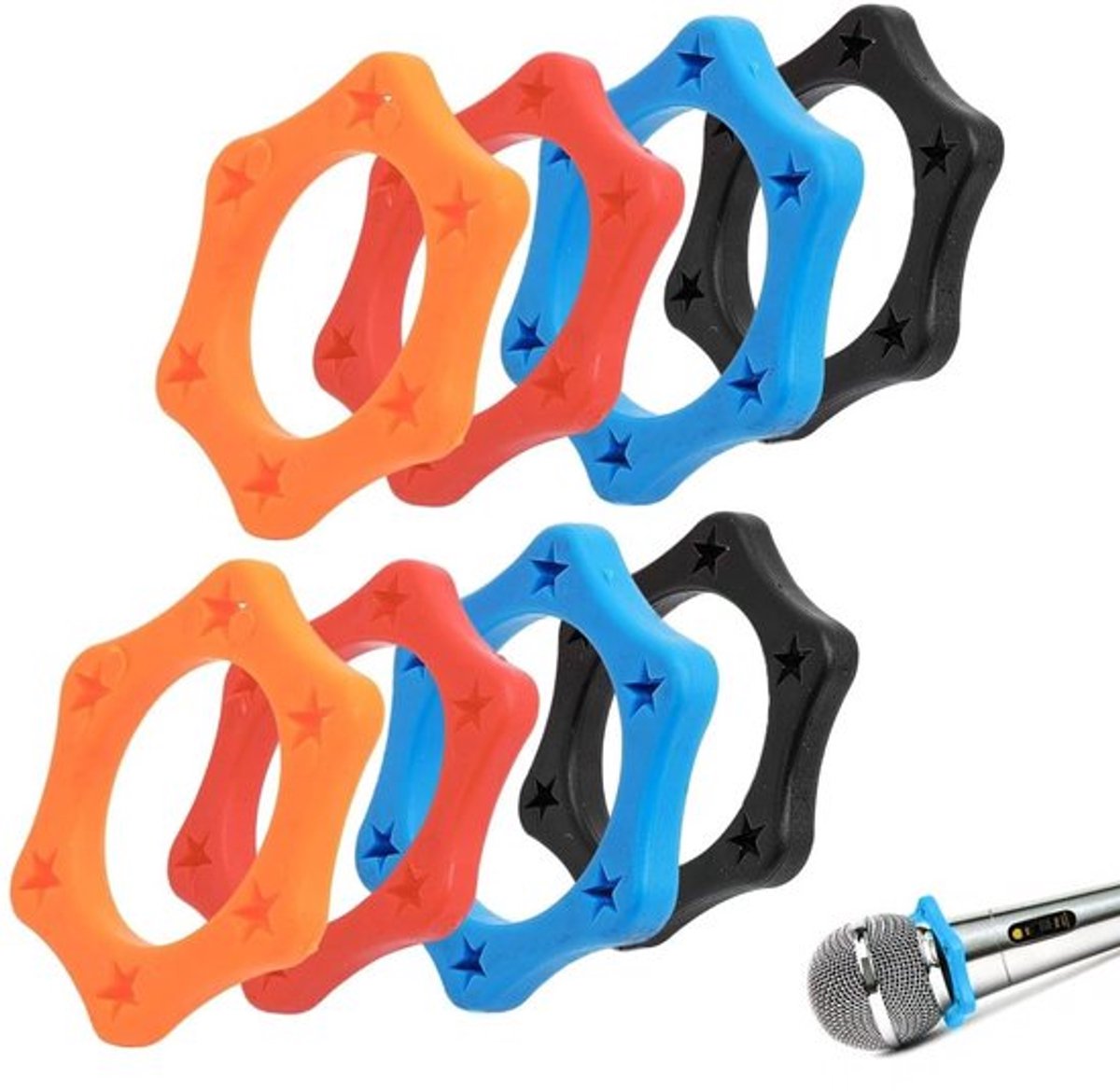 Antislip Rolringen - 8 Stuks - Schokabsorberend - Hoogwaardig Siliconenmateriaal - Draagbare Microfoons - Binnendiameter 38 mm - Microfoonhoes