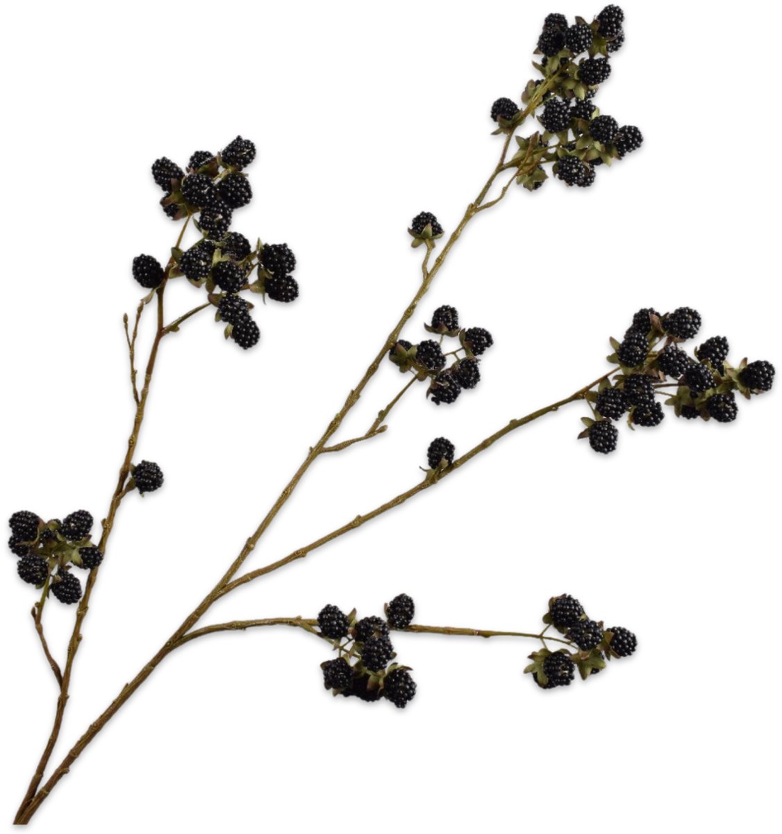 Silk-ka Kunstbloem-Zijden Bloem Bramentak Zwart 88 cm