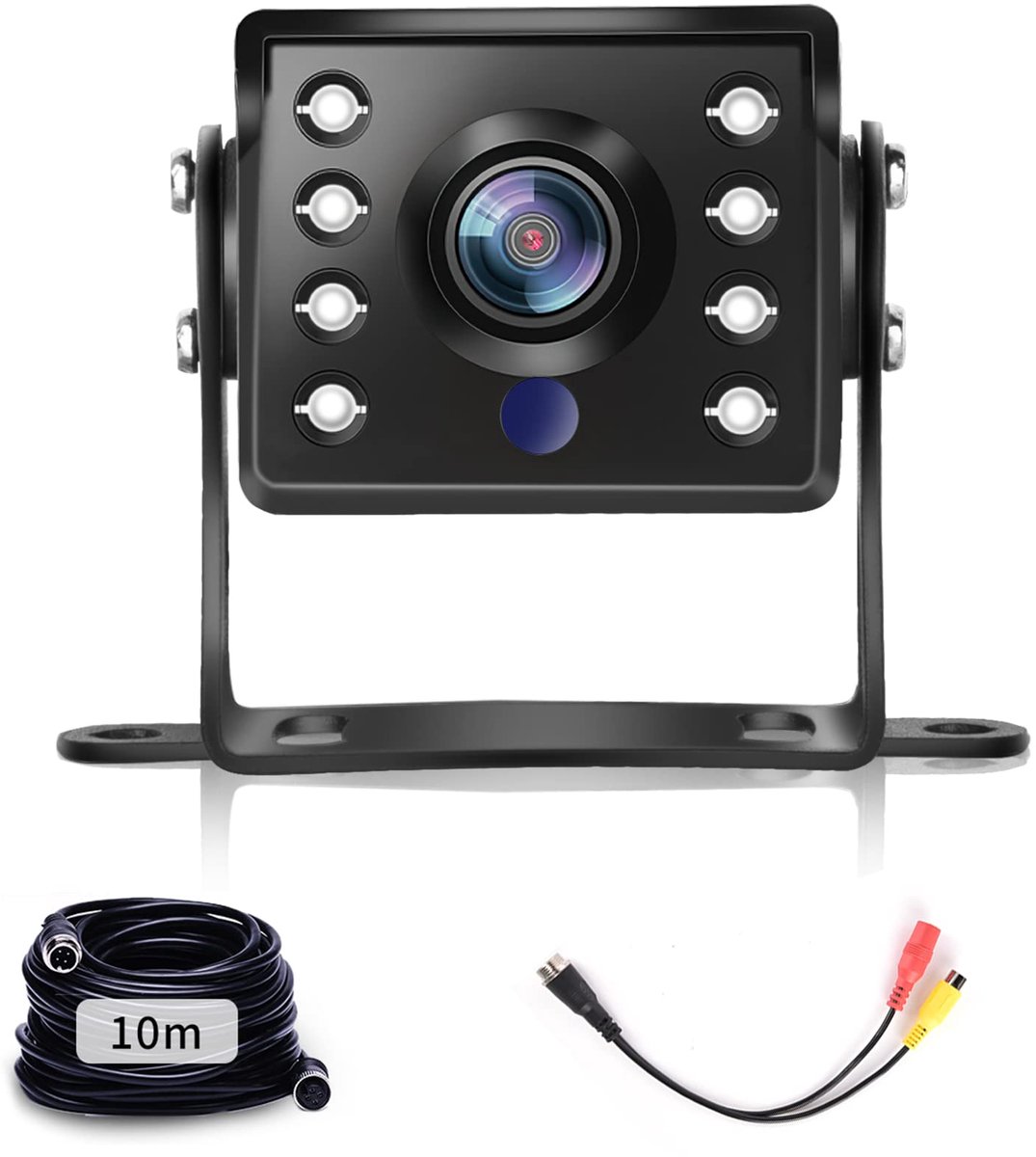 SnelShoppen - AHD & CVBS Achteruitrijcamera met 4-pins Kabel, RCA-stekker, IP69 Waterdicht, 18 IR Nachtzicht, Voor Auto, Camper, Bus, Vrachtwagen, 12V