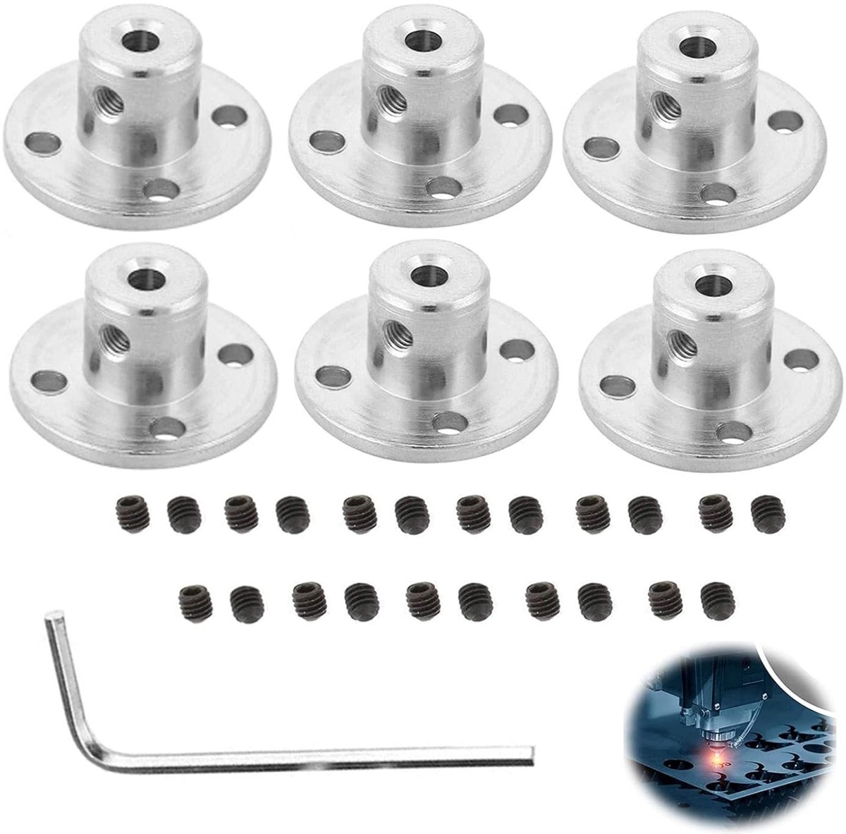 Koppeling Connector voor Clutch Shaft - 5mm Clamping voor Elektrische Motoren - DIY Onderdelen Set van 6 Stuks