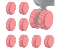 Set van 8 Beschermhoezen voor Kofferwielen - Silicone Hoezen voor Spinner Wielen, Handbagage en Koffers in Roze, Universele Geschiktheid